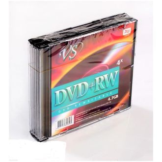 Носители информации DVD+RW, 4x, VS, Slim/5, VSDVDPRWSL501