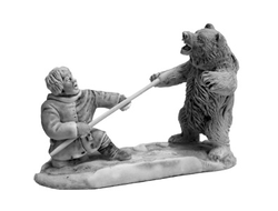 Скульптурная композиция "Охотник и медведь".ОПТ