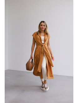 Платье-рубашка из плотного итальянского хлопка (сафари)