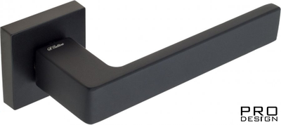Дверная ручка на квадратном основании Fratelli Cattini "BOOM" 8-NM матовый черный