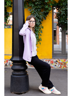 Теплая рубашка лила