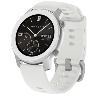 Умные часы Amazfit GTR 42mm aluminium case, silicone strap Белые / Moonlight White (Международная версия)