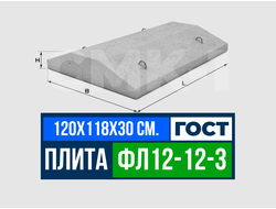 Фундаментная плита ФЛ 12-12-3 ГОСТ 13580-85