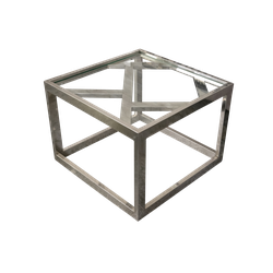 Квадратный журнальный стол с стеклом