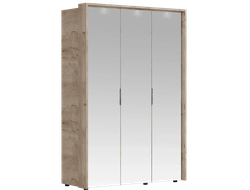 Шкаф Джулия трёхдверный с порталом шкафа, крафт серый, белый глянец