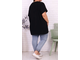 Женская футболка больших размеров из хлопка арт. 9035-2039 (цвет черный) Размеры 66-80