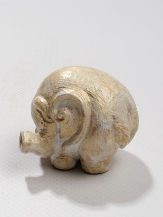 СУВЕНИР "Слоненок-шар бело-золотой"  гладкий