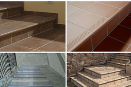 Укладка прессованной плитки на лестницу