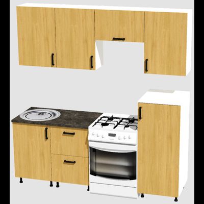 Кухня Эконом 1,5 метра с полуколонкой (1000х500) Цвет: Дуб Сонома/Дуб Сонома