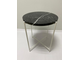 Кофейный столик со столешницей мрамора Black Marquina (400x400x500 мм, подстолье: белый)