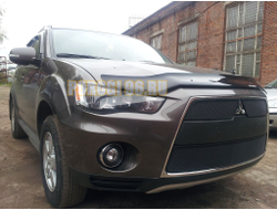 Защита радиатора Mitsubishi Outlander XL 2010-2012 (3 части) black