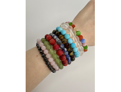 Браслет шарик, разные камни