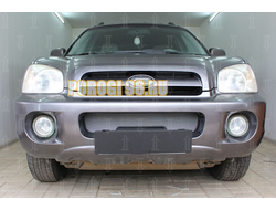 Защита радиатора Hyundai Santa Fe 2000-2006 chrome низ