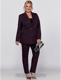 Модель:4019-3. Костюм женский 2-х предметный, состоящий из пиджака и брюк в цвете баклажан