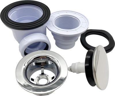 Сифон для душевого поддона 11/2"х50/60мм, гиб.тр.40х40/50, клик-клак,h 67-73мм,хром,V415-7-MR [56878