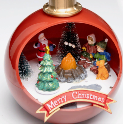Новогодний светильник с музыкой в виде Ёлочного шара «Дети у костра», 16 × 13 × 16 см