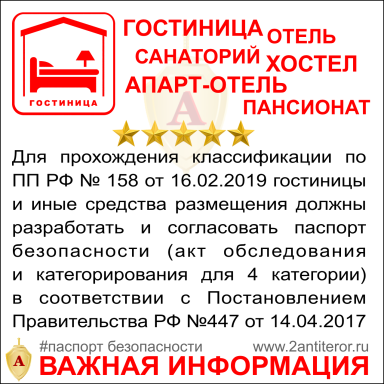 Паспорт безопасности гостиниц и иных средств размещения Паспорт безопасности гостиница,хостел