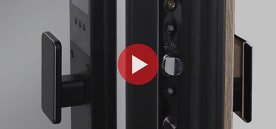 Стальная дверь   Конструктор с зеркалом (биометрический замок Smart lock Y12)