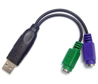 Переходник USB штекер - 2 PS/2 гнезда
