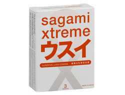 750/1 Презервативы Sagami, xtreme, 0.04, латекс, 19 см, 5,4 см, 3 шт.