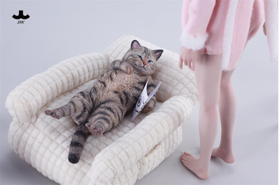 Котик на софе (серый) - Коллекционная фигурка 1/6 Lazybones Cat (JXK293A) - JXK