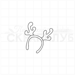 Штамп для скрапа ободок с оленьими рожками