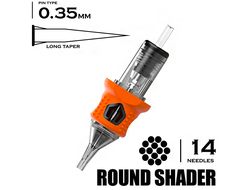 14 RSLT/0.35 Round Shader Long Taper - "INKin EZ tattoo"