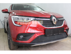 Защита радиатора Renault Arkana 2018- (2 части) black верх PREMIUM