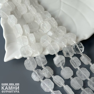 Горный хрусталь крупные плоские округлые прямоугольники 14-16 мм, цена за нить 19 см