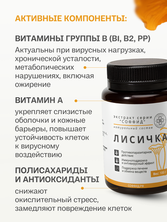 Экстракт лисички для внутреннего применения 100 гр.