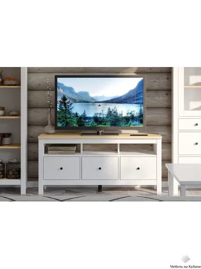 2.08.03.090.14 САГА тумба 3 ящика белая/ясень