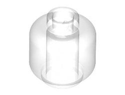 Minifigure, Head Plain - Hollow Stud, Trans-Clear (3626c / 3001140)