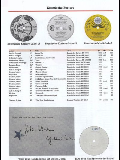 Cosmic Price Guide 2018 To Original KRAUTROCK Records
