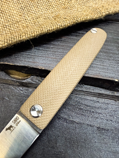 Фрикционный складной нож Скин-ду Малый сталь AUS10, рукоять G10 тан