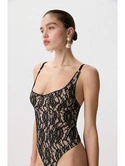 Боди из кружева (черный)