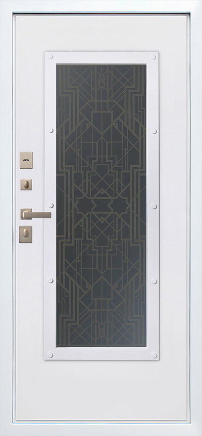 Стальная дверь   Изумруд с окном и лазерной резкой (терморазрыв 3к)