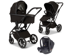 Коляска 3в1 Moon Piu Black 2024