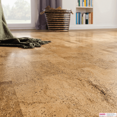 Пробковые полы Haro Ронда натур 527381 в интерьере комнаты