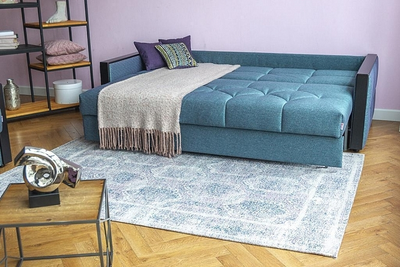 ДВУСПАЛЬНЫЙ ПРУЖИННЫЙ ДИВАН-КРОВАТЬ МАНХЭТТЕН, МЕТАЛЛОСКЕЛЕТ С МЕХАНИЗМОМ ПАНТОГРАФ, С ЯЩИКОМ И ПОДУШКАМИ