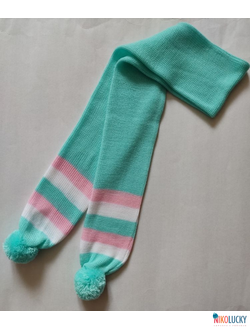 Шарф М9П, цвет бирюзовый, белый, розовый р.12/140 см