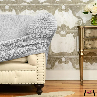 Чехол на кресло Верона Жемчужный. Защита мягкой мебели от животных. ИТАЛИЯ