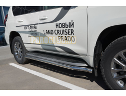 Защита штатного порога d60 для Toyota Land Cruiser Prado 150 Black Onyx (2020-...)