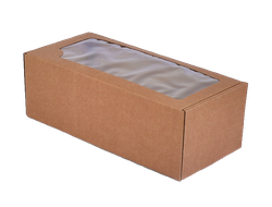 Коробка самосборная с окном 35х16х12 см цвет крафт