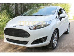 Защита радиатора Ford Fiesta MK6 (рестайлинг) 2015- black верх PREMIUM