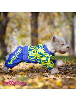 Комбинезон для больших собак Алфавит син/желт