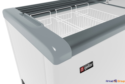 Ларь морозильный GELLAR FG 250 С прямое стекло серый