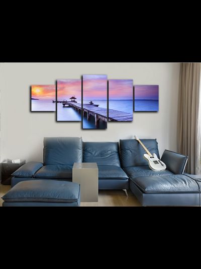 Модульная картина "Закат на причале"