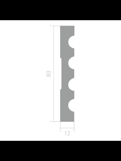 Наличник Ultrawood N 003 i, архитектурный ЛДФ, грунт под покраску, (2000x83x12 мм)