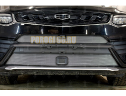 Защита радиатора для Geely Tugella 2020- chrome низ с датчиками