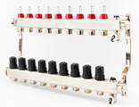 Коллектор для теплого пола с расходомерами BRASSMEN на 9 выходов